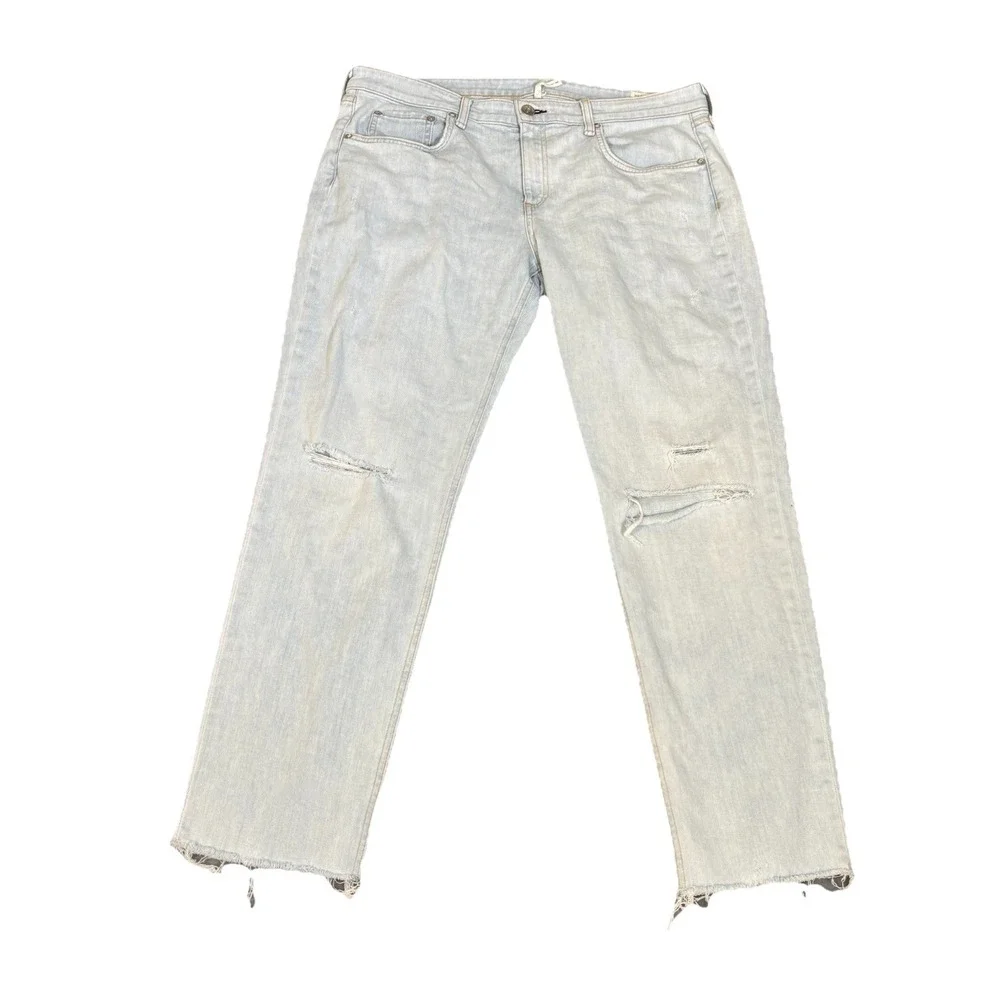 Rag & Bone Womens 31x27 Dre Low-Rise Slim Boyfriend Jeans‎ Raw Hem Light Wash - Picture 5 of 9
